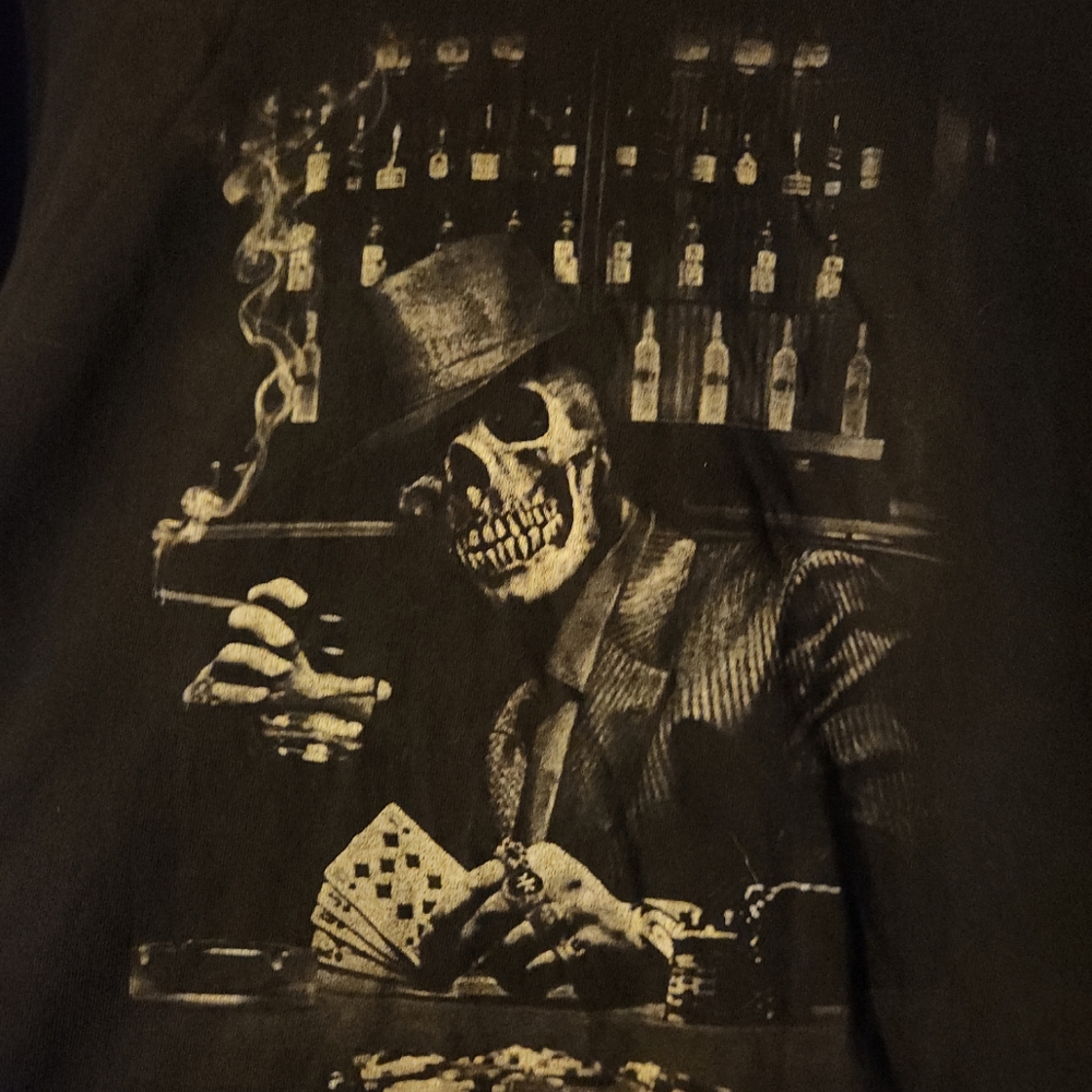 Vintage skeleton gambling tshirt 2xl‎